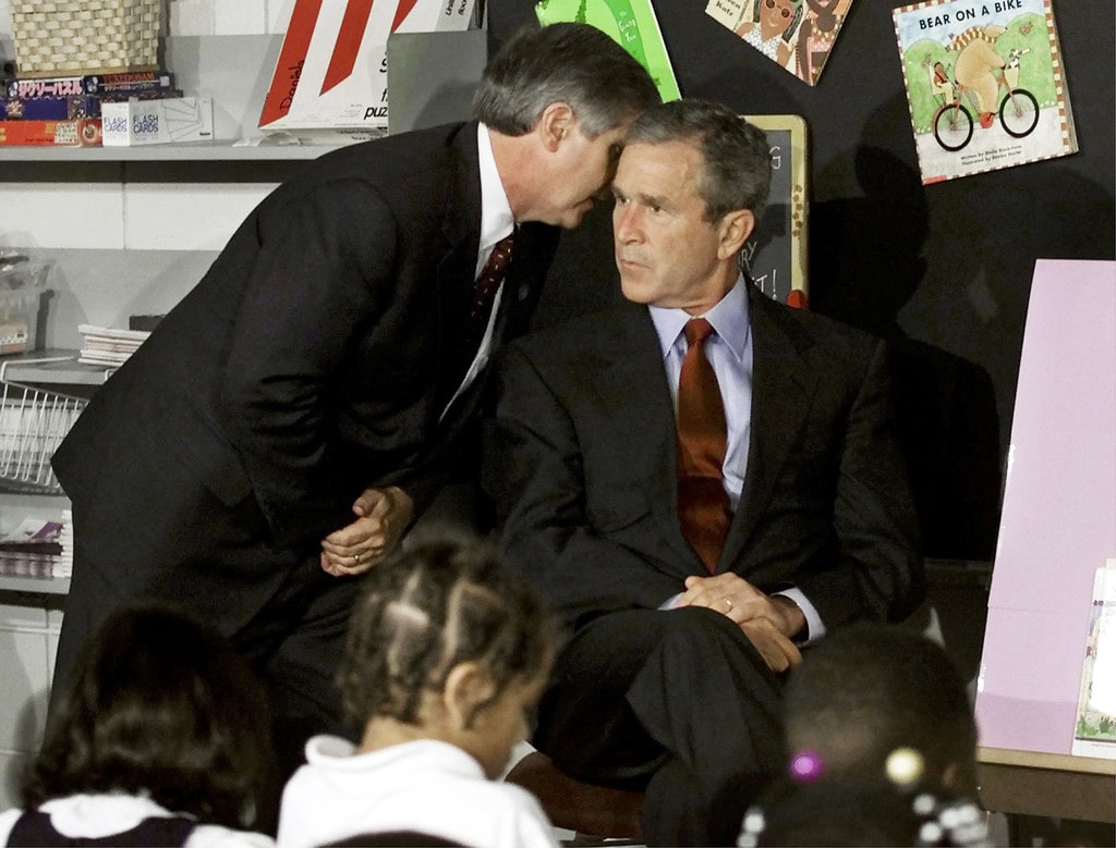 9/11 Twenty Project, Andrew Card informs President George W. Bush of the 9/11 attack